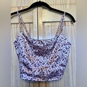 Aeropostale Floral Satin Cropped Corset Cami size small